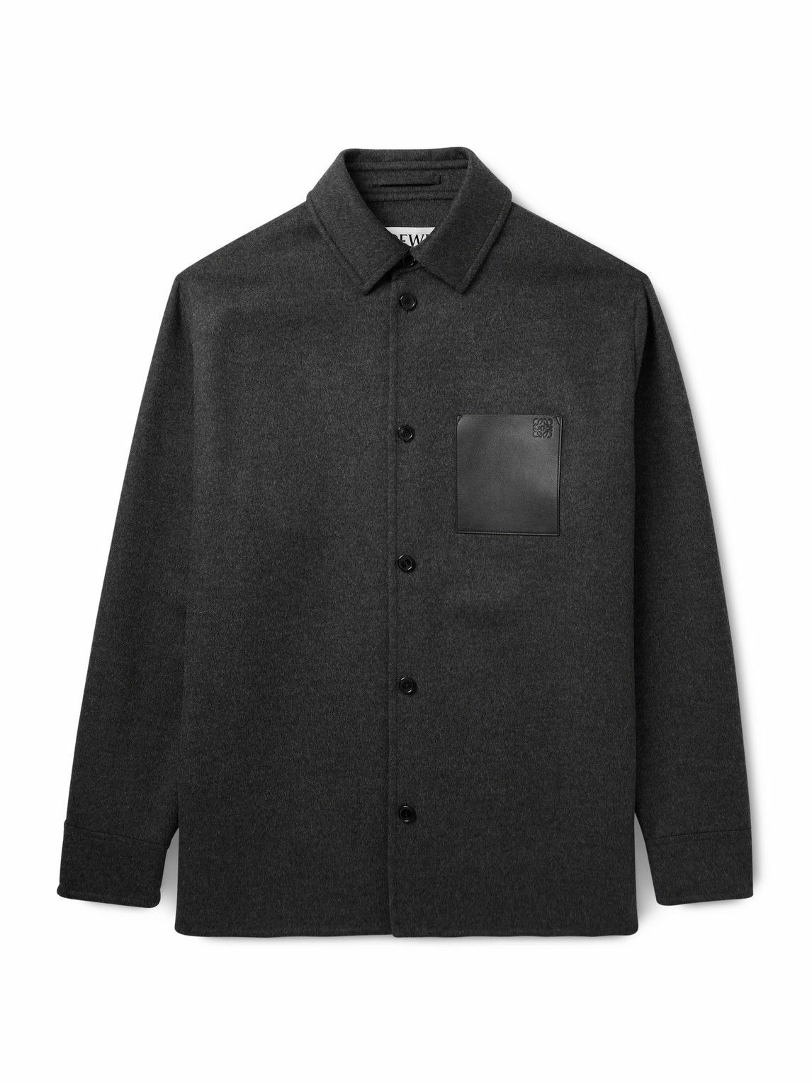 LOEWE 22AW L BUTTON OVERSHIRT ウールシャツ LOEWE 22AW L BUTTON