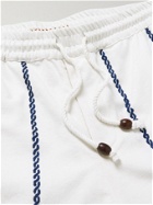SMR Days - Malibu Embroidered Organic Cotton Drawstring Trousers - Neutrals