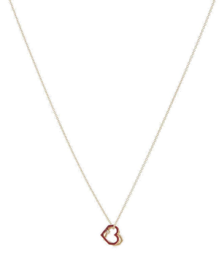 Photo: Aliita Mini Trio Corazon 9kt gold necklace with diamond
