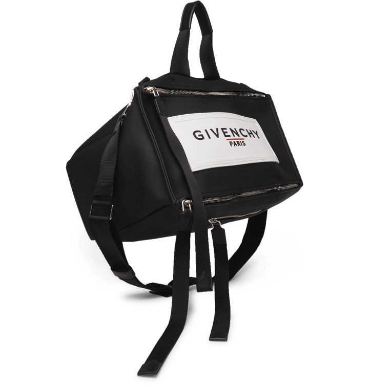 Photo: Givenchy - Pandora Logo-Detailed Vinyl Messenger Bag - Black