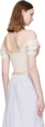Vivienne Westwood Off-White Short Sleeve Bea Corset Cardigan Blouse