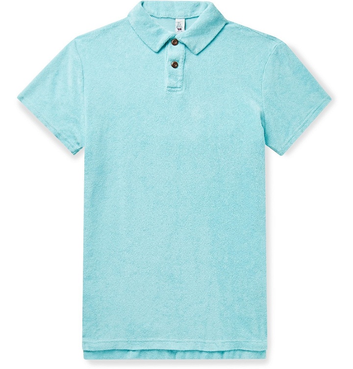 Photo: Birdwell - Cotton-Blend Terry Polo Shirt - Blue