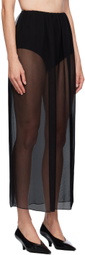 GIA STUDIOS Black Layered Midi Skirt