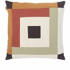 ferm LIVING Border Patchwork Cushion in Dark Sage/Red Brown 