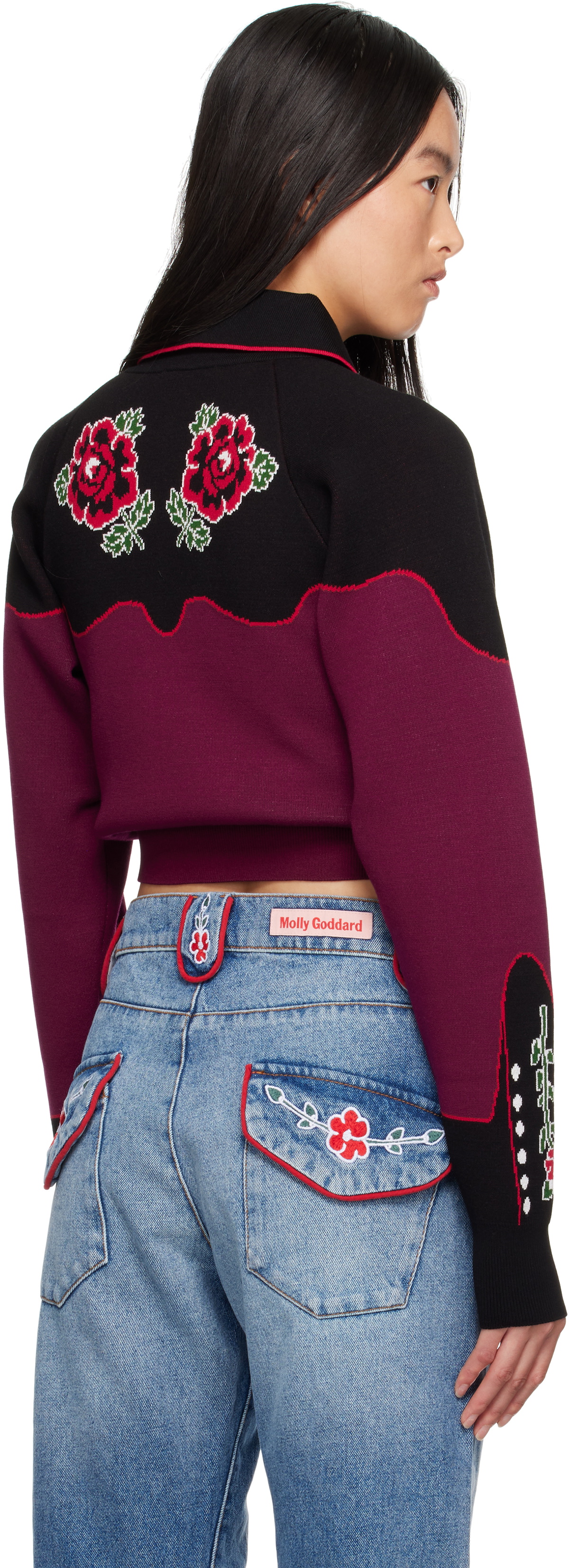 Molly Goddard Burgundy & Black Natasha Sweater