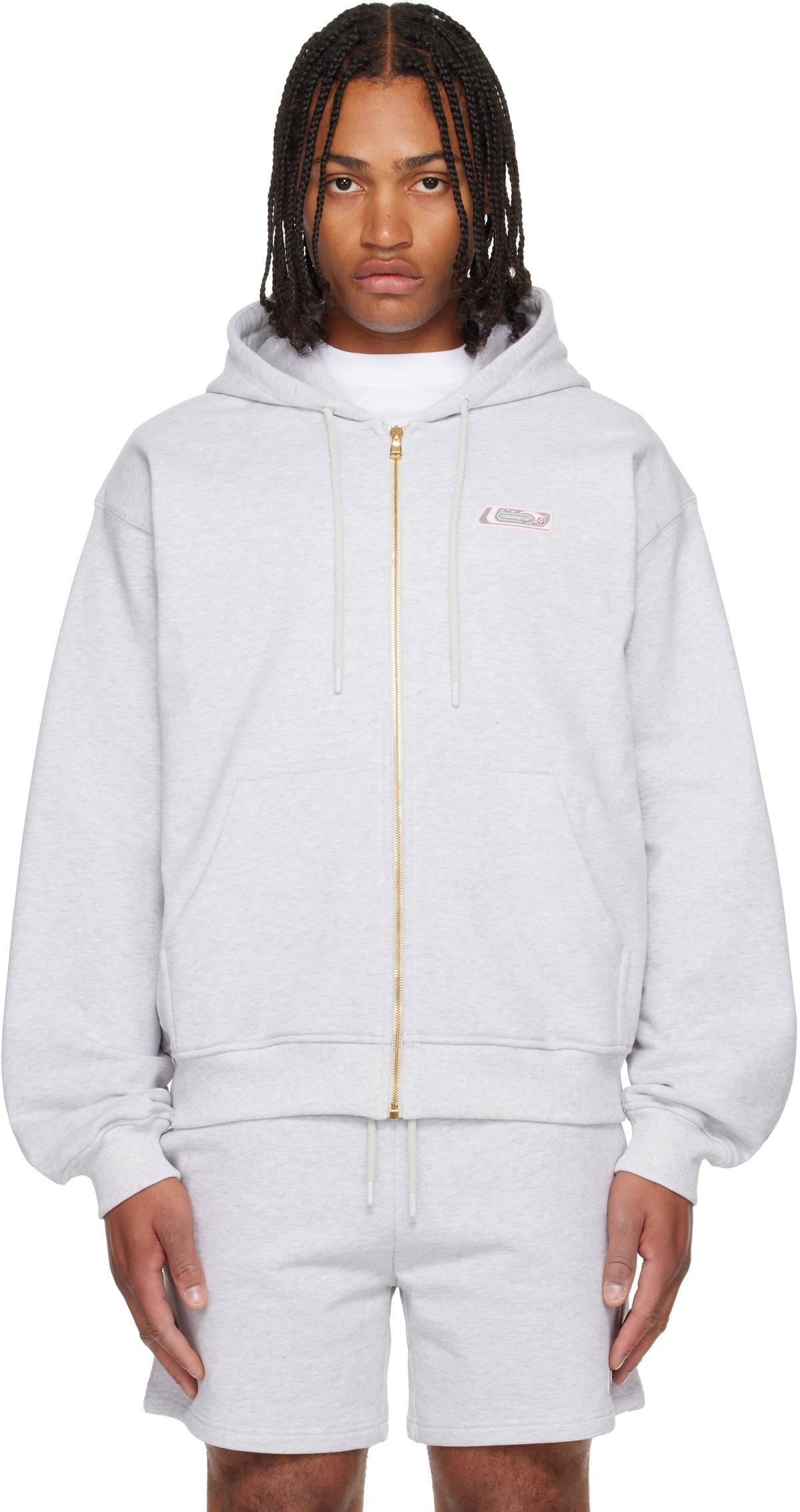 Casablanca Gray Classic Full Zip Hoodie