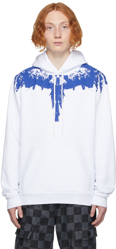 Photo: Marcelo Burlon County of Milan White & Blue Tempera Wings Hoodie