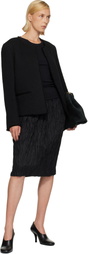 TOTEME Black Open-Front Bouclé Blazer