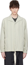 DOCUMENT Khaki Cotton Striped Coach Jacket