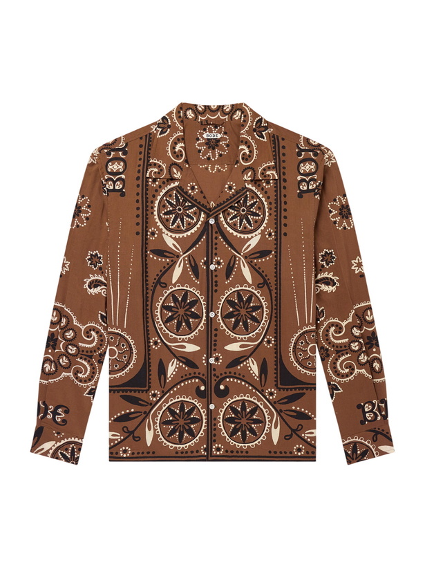 Photo: BODE - Bandana Printed Cotton Shirt - Brown