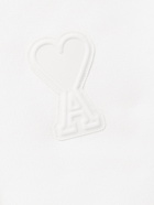 AMI PARIS - Logo-Appliquéd Cotton-Blend Jersey Hoodie - White
