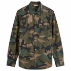 Valentino Men's Camo Gabardine Shirt in Army