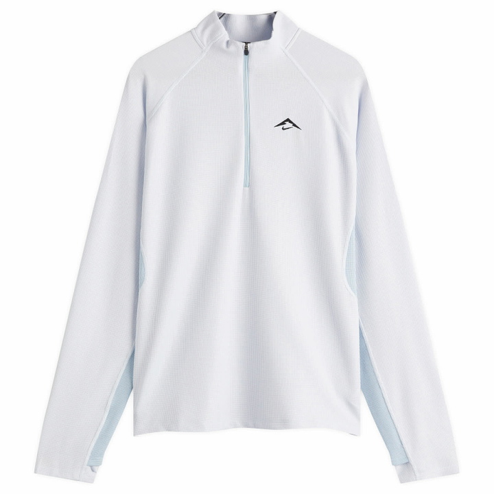 Photo: Nike Running Dri-Fit Midlayer Half-Zip in Grey/Blue/Black
