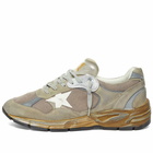 Golden Goose Men's Running Dad Sneakers in Taupe/Silver/White