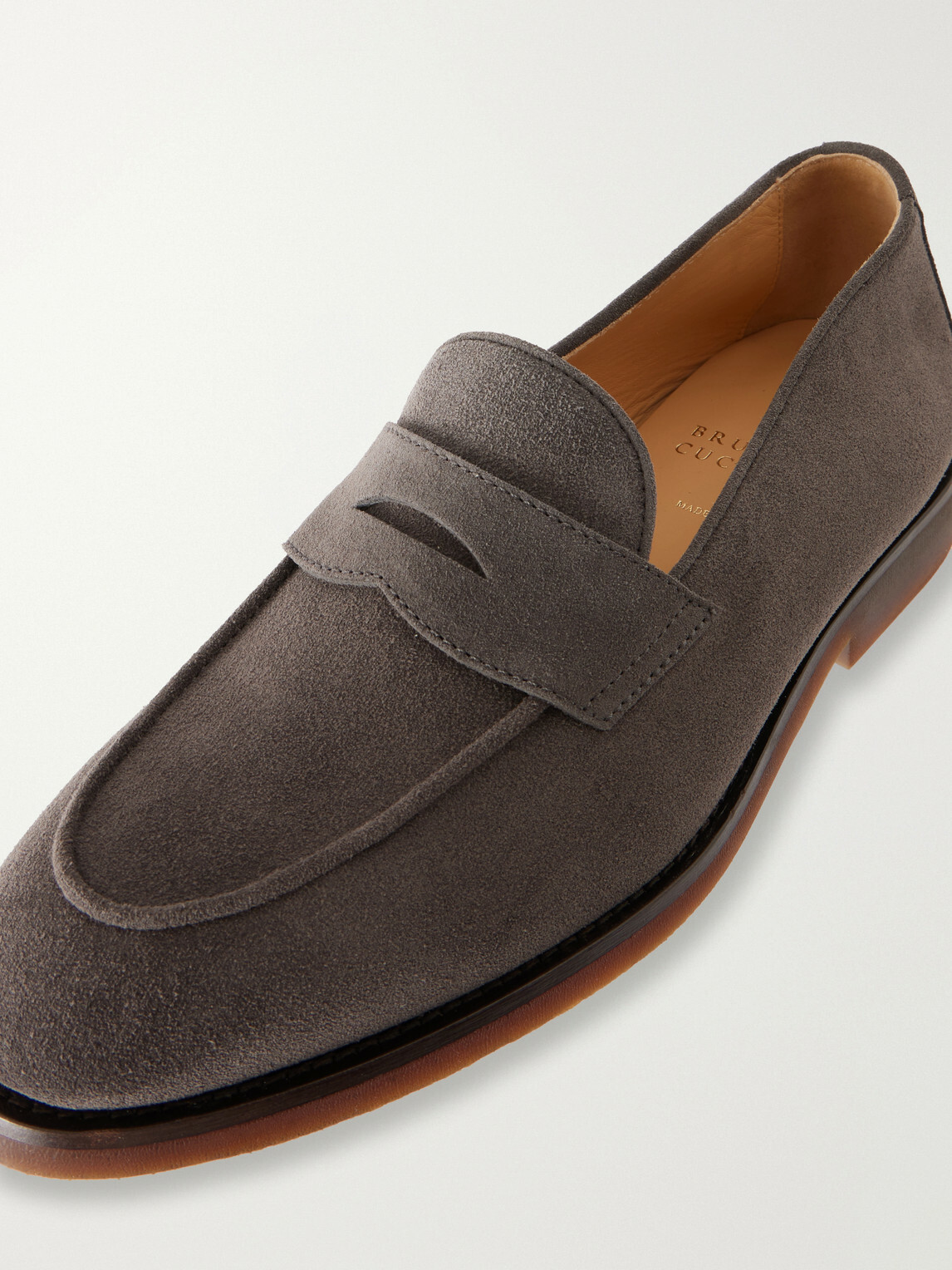 Brunello Cucinelli - Flex Suede Penny Loafers - Brown