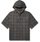 Balenciaga - Oversized Checked Cotton-Flannel Zip-Up Hoodie - Dark gray