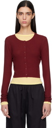 LESET Red Lauren Crop II Cardigan