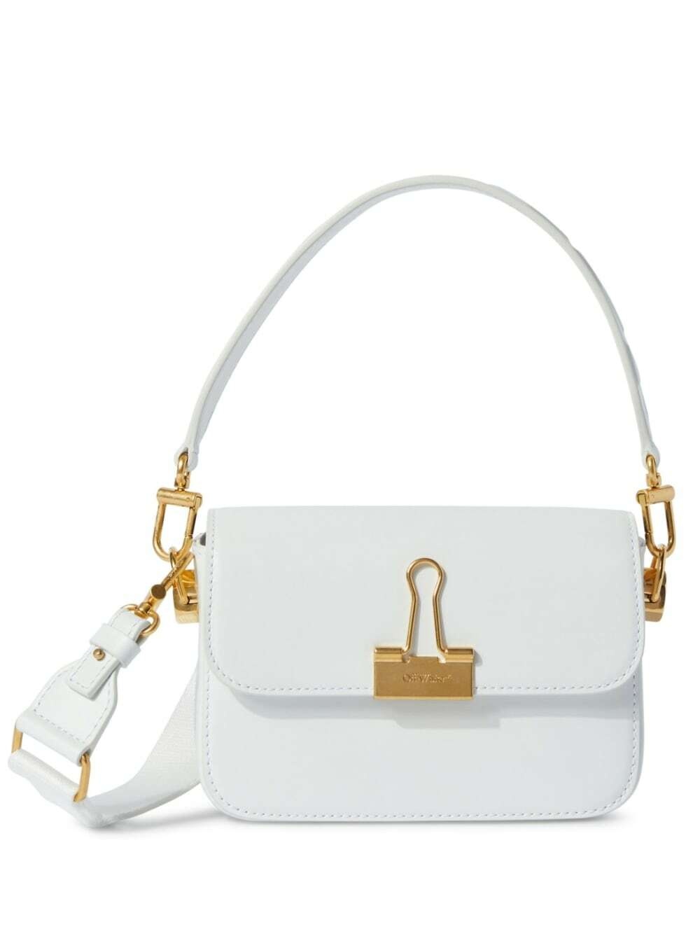 OFF-WHITE - Binder Small Leather Shoulder Bag Off-White