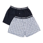 Boss Hugo Boss Two-Pack Navy and Blue Check Printed Boxers