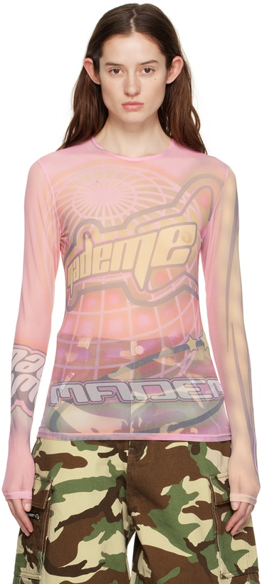 Photo: MadeMe SSENSE Exclusive Pink New World Long Sleeve T-Shirt