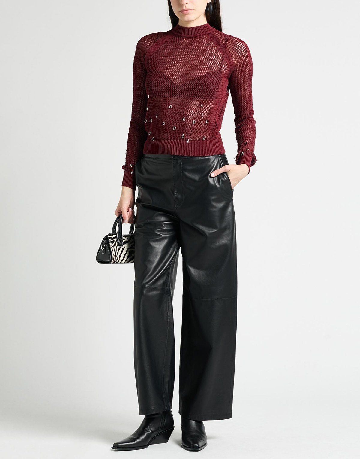 Durazzi Womens Sweater Burgundy
