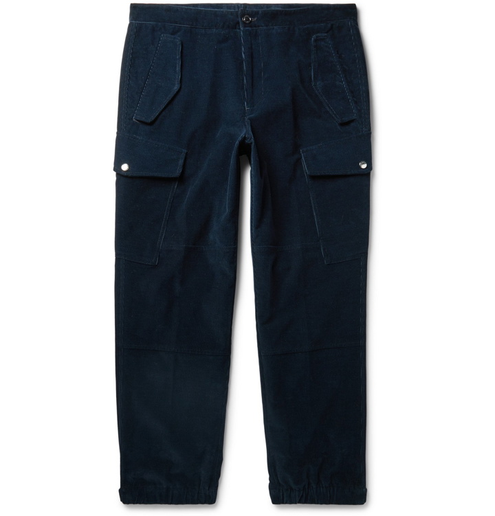 Photo: Moncler Genius - 2 Moncler 1952 Tapered Cotton-Corduroy Cargo Trousers - Blue