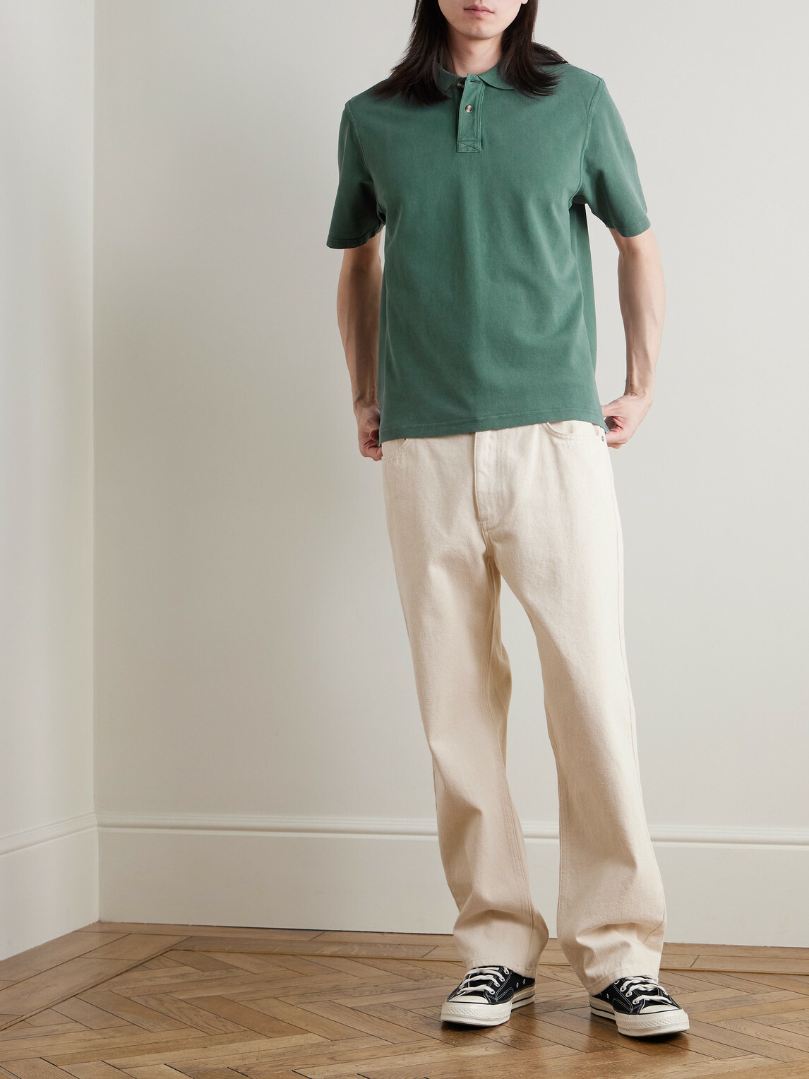 Corridor - Garment-Dyed Cotton-Piqué Polo Shirt - Green