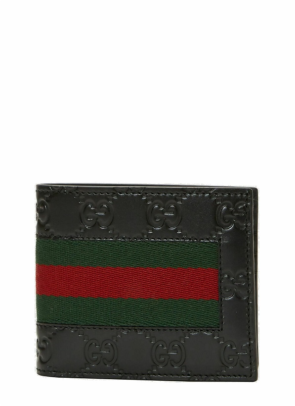Photo: Gucci Signature Web Bi-Fold Wallet male Black