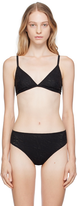 Photo: Versace Underwear Black Semi-Sheer Bra