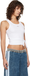 Diesel White Wrap-Around Crop Tank Top