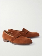George Cleverley - Owen Suede Penny Loafers - Brown