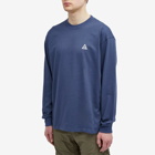 Nike Men's ACG Long Sleeve Logo T-Shirt in Thunder Blue