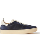 Officine Creative - Kombined Suede-Trimmed Leather Sneakers - Blue