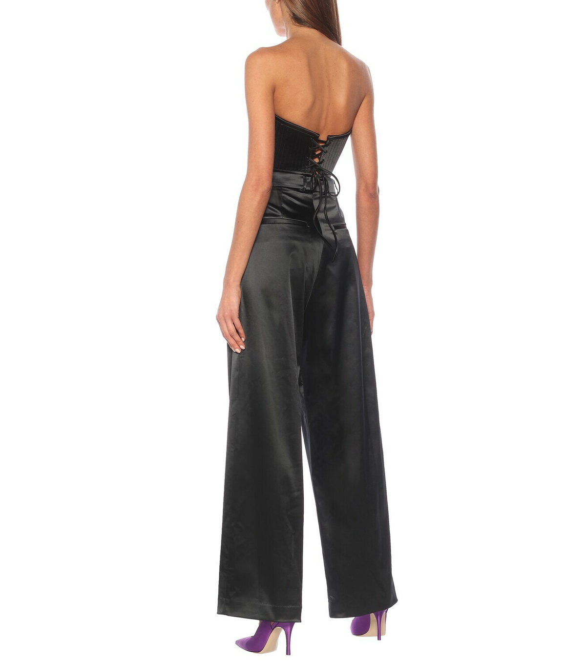 Dodo Bar Or High-rise wide-leg satin pants