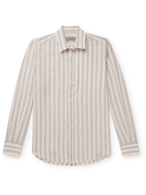 Photo: CANALI - Striped Linen Shirt - Neutrals