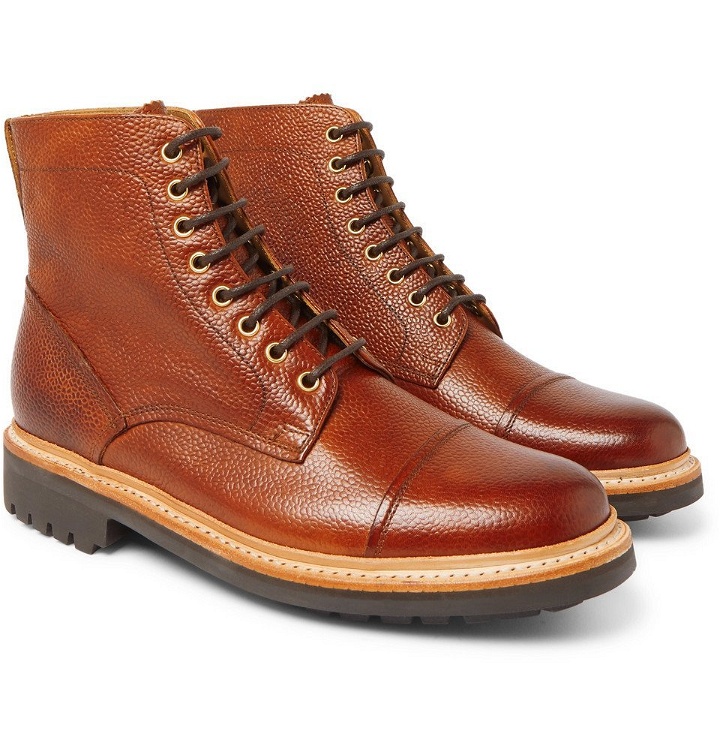 Photo: Grenson - Joseph Cap-Toe Burnished-Leather Boots - Brown