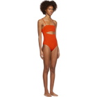 Rudi Gernreich Orange Single Strap Hardware One-Piece Swimsuit
