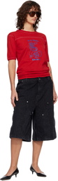 Carhartt Work In Progress Black Snake Nixon Double Knee Denim Shorts