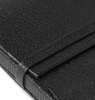 Valextra - Pebble-Grain Leather Business Card Holder - Men - Black