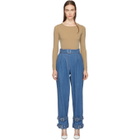 Kreist Blue High-Rise Buckled Jeans
