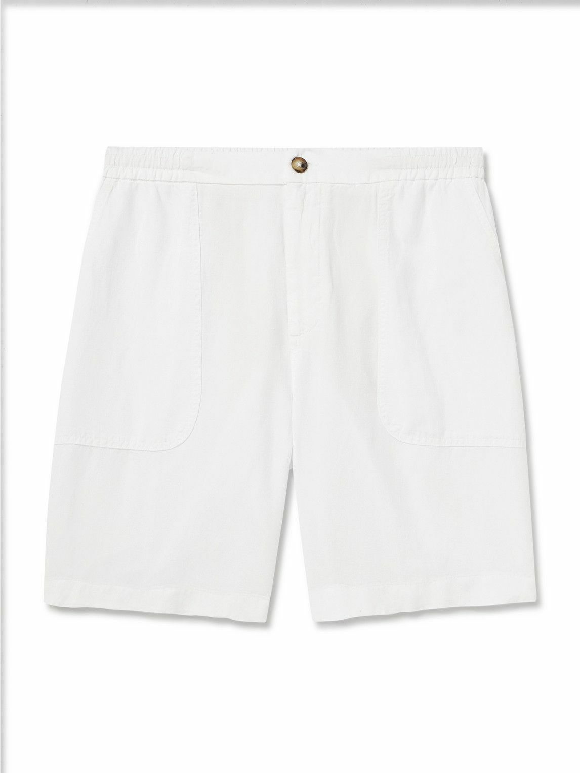 Photo: Altea - Straight-Leg Lyocell and Linen-Blend Twill Bermuda Shorts - White