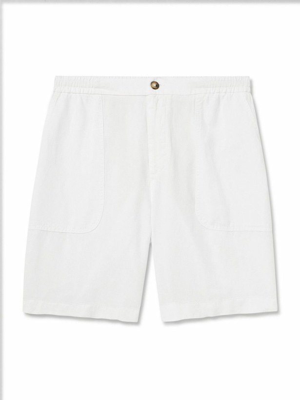 Photo: Altea - Straight-Leg Lyocell and Linen-Blend Twill Bermuda Shorts - White