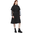 Tricot Comme des Garcons Black Belted Oversize Collar Dress