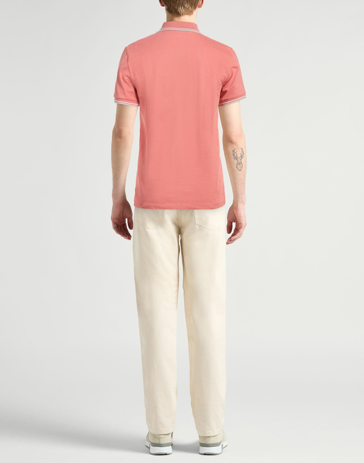 Peuterey Mens Polo shirt in Salmon pink