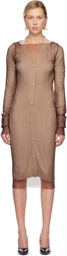MM6 Maison Margiela Brown Layered Midi Dress