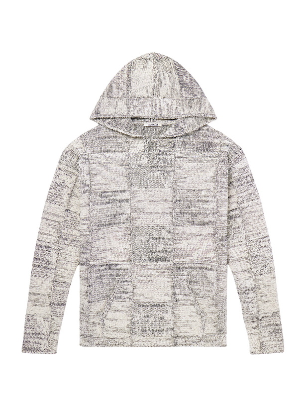 Photo: Auralee - Patchwork Cotton and Linen-Blend Hoodie - Gray