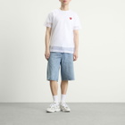 Comme des Garçons Play Mesh T-Shirt Red Emblem in White
