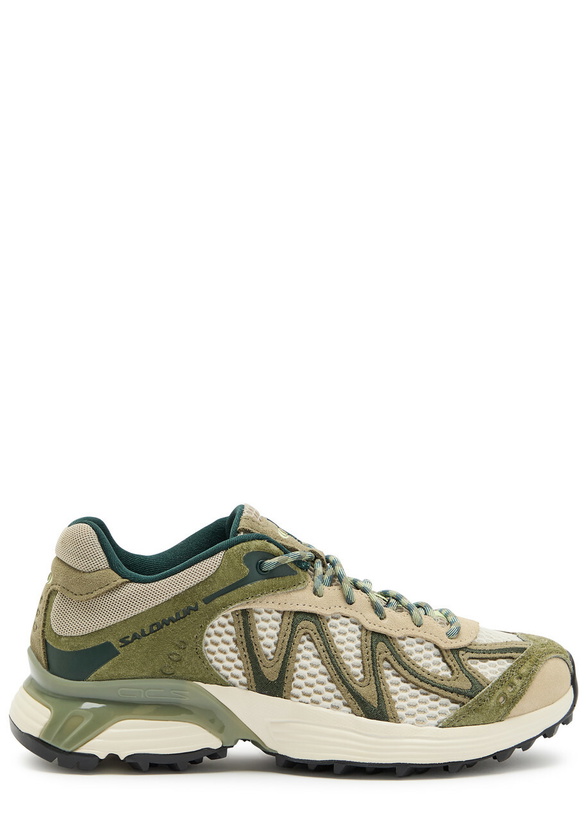 Photo: Salomon Xt-whisper Embroidery Panelled Mesh-knit Sneakers Green
