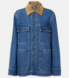 Loro Piana Corduroy-trimmed denim jacket