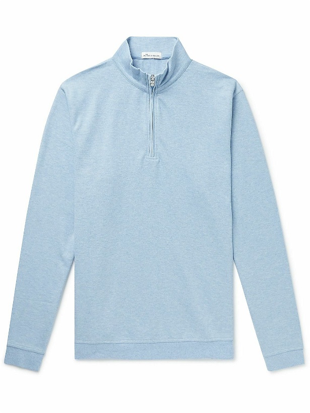 Photo: Peter Millar - Crown Stretch Cotton and Modal-Blend Half-Zip Sweatshirt - Blue